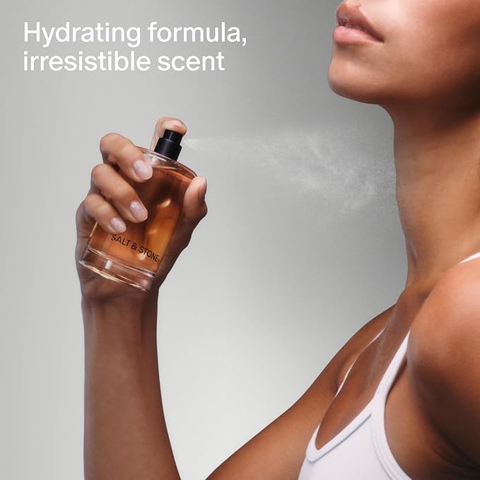 Salt & Stone Body Mist, Bergamot & Hinoki Scent, Skincare Infused Hair & Body Spray for Women and Men, Hydrating Fragrance with Glycerin and Red Algae, Vegan, Cruelty Free, 3.4 fl oz