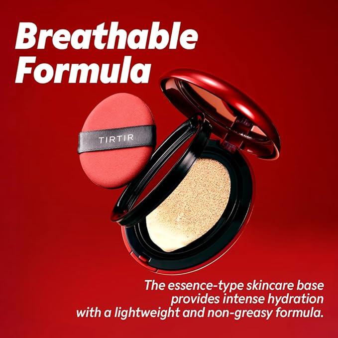 [*Mini Size*] TIRTIR Mask Fit Red Cushion Foundation | Full coverage, Weightless, Skin fit, Satin Glow Finish, Korean Makeup, beauty, Tattoo cover up, Buildable (#55N Espresso, 0.15 Fl Oz)