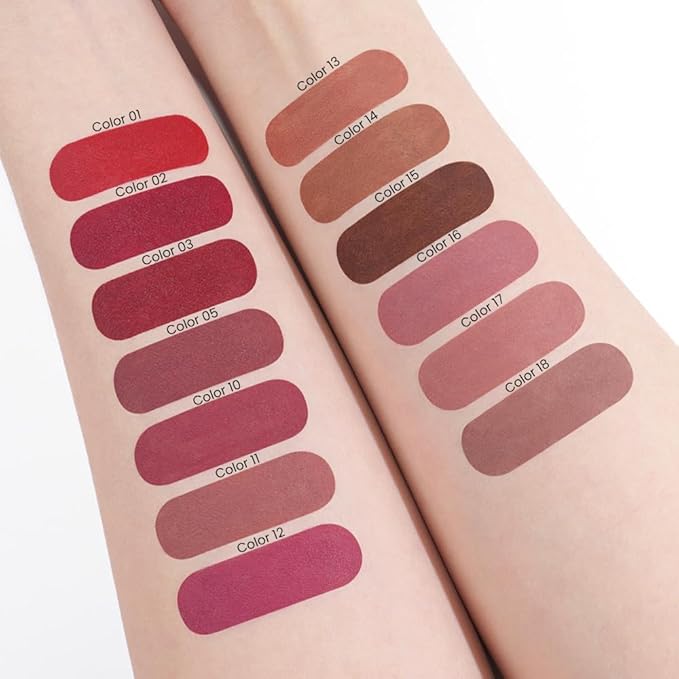 evpct Nude Brown Gradient Matte Lipstick Lip Liner Crayon Combo Pencil Set for Older Women Long Lasting Waterproof, Matte Brown Nude Cream Lip Liner and Lipstick Combo Makeup, Flawless Ombre Effect