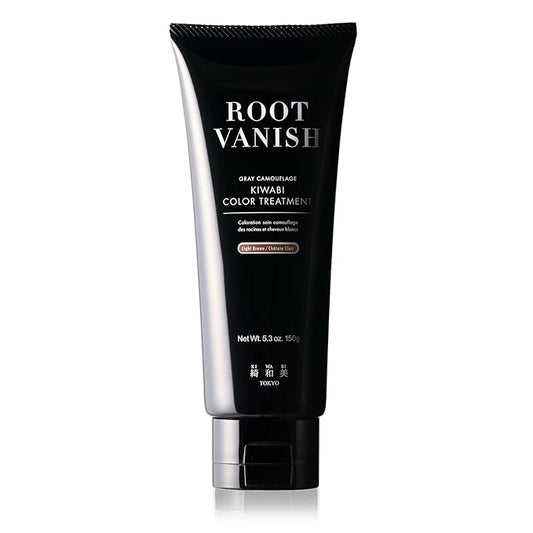 KIWABI Root Vanish Color Treatment in Light Brown Instantly Camouflages Gray Roots and Hair with Natural Anti-Aging Botanicals (150g, Paraben Free, Gray)