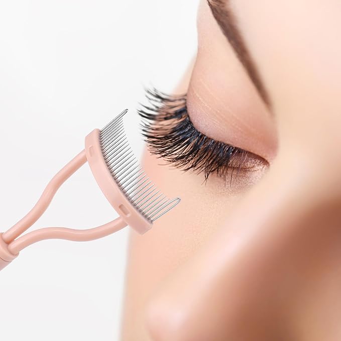 Docolor Eyelash Comb Eyelash Separator Mascara Applicator Eyelash Definer with Comb Cover Pink