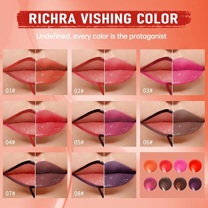 3Pcs Peel Off Lip Gloss Tattoo and Lip Oil, Lip Stain Peel Off Masque - Peel Off Lip Tint ,Long Lasting Waterproof Transfer-proof Lip Mask Lip Gloss Peel Off Lip Liner,Stay Lip Makeup 03#+05#+07#