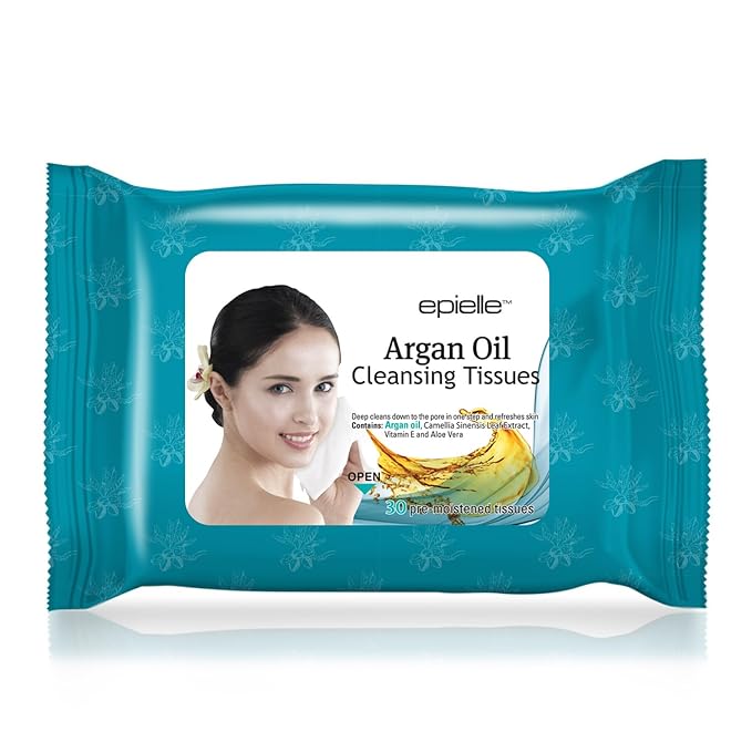 Epielle Makeup Remover Wipes, Remove Waterproof Mascara, Gentle Daily Facial Cleanser Towelettes with Collagen, Cucumber & Argan Oil, Stocking Stuffers, Thanksgiving Essentials, 60 Count (Pack of 4)
