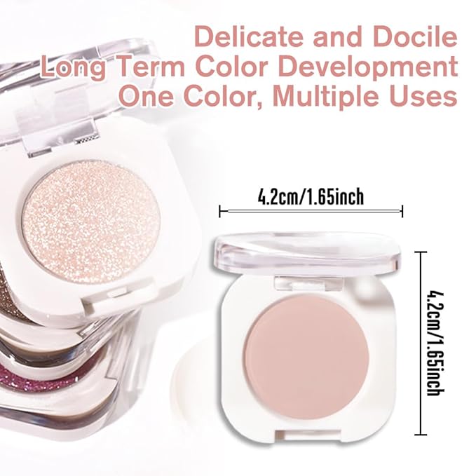 Nude Pink Matte Eyeshadow Palette for Women, Single Monochrome Eye Shadow Makeup, Shiny Pressed Powder, Blendable Natural sombras para ojos, Holographic,Vegan,Travel -19