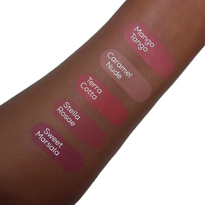 Aromi Matte Liquid Lipstick | Rose Burgundy, Pink Maroon Lip Color, Long Lasting, Waterproof, Long Wear, Smudge Proof, Vegan Makeup (Sweet Marsala)