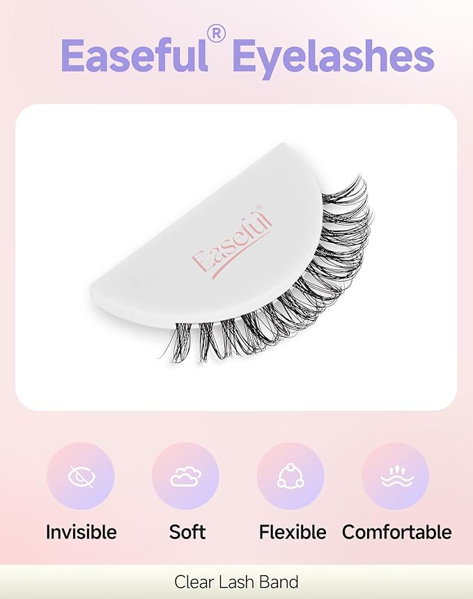 Wispy Eyelashes Natural Lashes Natural Eyelashes Fake Eyelashes False Eyelashes Strip Lashes Wispy Lashes Clear Band Lashes Light-08