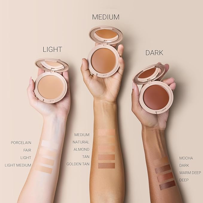 No Makeup Makeup Long-Lasting Lightweight Foundation & Brush Duo | Cruelty-Free, Fragrance-Free, Buildable, Transfer-Proof Liquid Makeup (Deep)