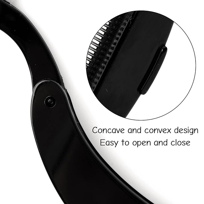 G2PLUS 4PCS Folding Eyelash Comb, Eyebrow Comb Metal Teeth, Eyelash Separator Comb, Eyelash Brush and Comb, Professional Tool for Define Lash & Brow (Black)
