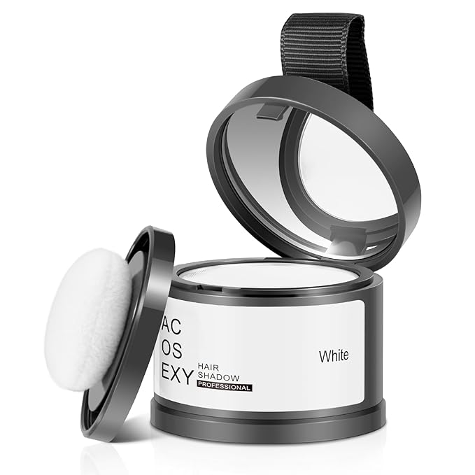 Root Touch Up Hair Color,Instantly Root Cover Up Hairline Shadow Powder,Thinning Hair for Women Eyebrows, Gray Hair Coverage Touch Up Hair Powder For Men Beard Line,Bald Spots (White)