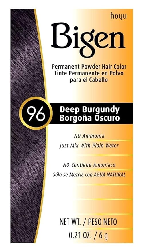 Bigen Permanent Powder Hair Color 96 Deep Burgundy 1 ea 0.21 oz (Pack of 3)