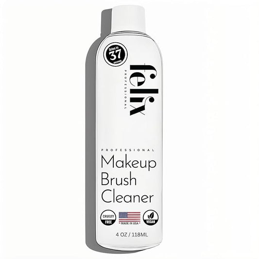Liquid Makeup Brush Cleaner Solution | Rinsless, Quick Drying, Hydrating, Fragrance Free | for Natural and Synthetic Make-up Brushes (4 Fl oz)
