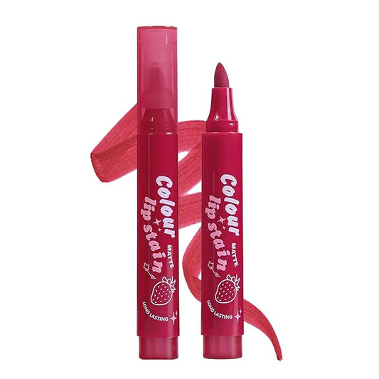 Lip Stain Marker, Long Lasting and Transfer-Proof Liquid Lip Liner, High Pigmented Matte Stained Lip Tint Marker Lip Liner Contour Tint Lip Makeup(#02)