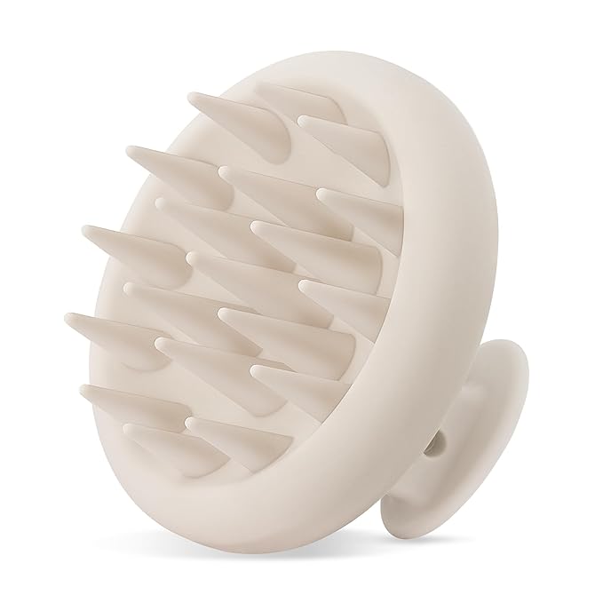 HEETA Scalp Massager Hair Growth, Scalp Scrubber with Soft Bristles, Integrated Silicone Design, Scalp Exfoliator for Dandruff Removal & Relax Scalp, Shampoo Brush Fit Wet Dry Hair Use, Oatmeal
