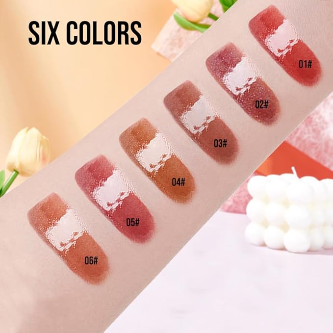Dual-Ended Lip Stain & Lip Oil – 2-in-1 Matte Color and Hydrating Gloss, Long-Lasting Non-Sticky Lip Tint, Nourishing Moisture & Glassy Shine for Day-to-Night Looks 06#