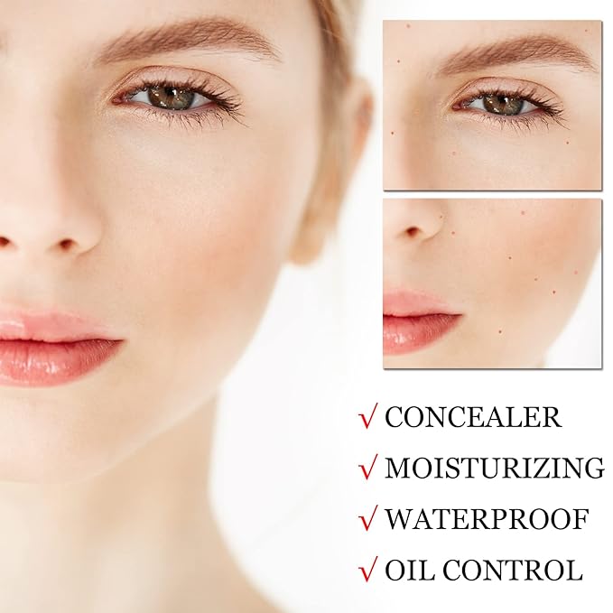 CAHIUYOA Mushroom Head Air Cushion CC Cream BB Cream Mushroom Head Foundation Full Coverage Foundation Makeup Long Lasting Moisturize Matte Concealer - 03 Medium