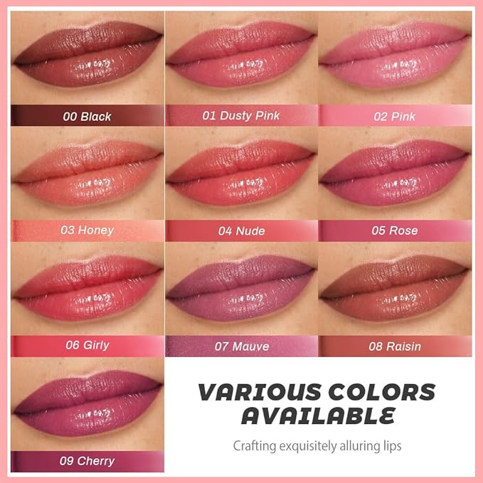 evpct Nude Brown Honey Lipstick Tinted Lip Balm, Sheer Hydrating Shine Tinted Lipstick for Women, Moisturizing Lip Color, Nourishing Tinted Lip Balm Plumper Gloss Stain, Glossy Shiny Finish, 08 Raisin