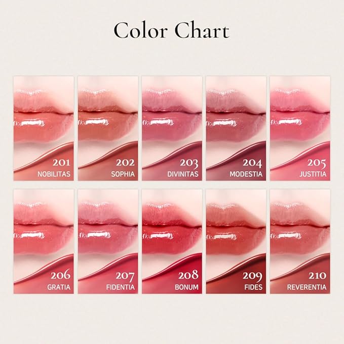 DINTO Blur-Glowy Lip Tint - Glossy Finish, Hydrating, Long Lasting, Lightweight Texture, Non-Sticky, Vegan & Cruelty-Free, K beauty (204 Modestia, 0.11 fl.oz) (30 colors)