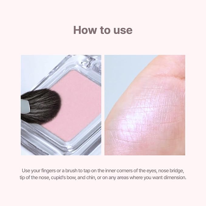 2aN Pure Glash Highlighter – Glass-Like Sheen Powder Highlighter for a Natural, Radiant Glow | Buildable, Long-Lasting, Lightweight Formula (PINKBELL, 0.8oz)