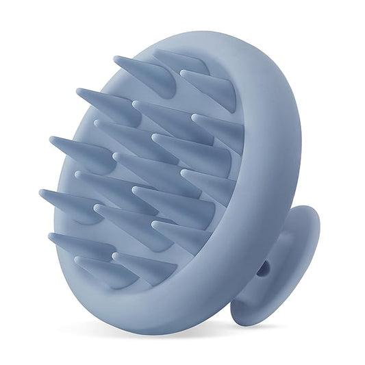 HEETA Scalp Massager Hair Growth, Scalp Scrubber with Soft Bristles, Integrated Silicone Design, Exfoliator for Dandruff Removal & Relaxation, Shampoo Brush Fit Wet Dry Hair Use, Dark Blue