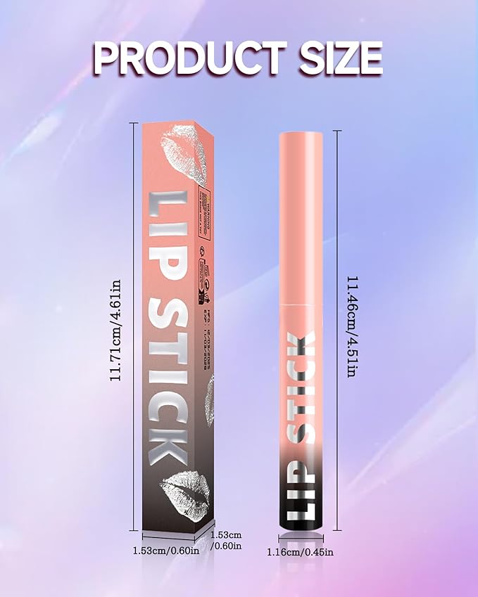 Matte Lipstick, Velvet Pink Lip Stick Crayon Pencil, Waterproof Long Wear Lipstick 24 Hour High Pigmented, Smudge-proof Non-stick Hydrating Natural Lipgloss Christmas Day Makeup gift for Women-05