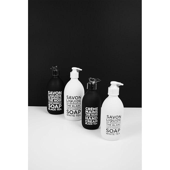Compagnie de Provence Savon de Marseille Extra Pure Liquid Soap - White Tea - 16.7 Fl Oz Glass Pump Bottle and 33.8 fl oz Plastic Bottle Refill