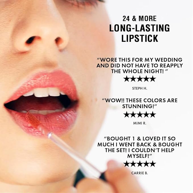 Jerome Alexander 24 & More Matte Liquid Lipstick – Long-Lasting, Ultra-Pigmented, Smudge-Resistant Matte Lip Color – Velvety Smooth Texture | 3Pack Set | Pomegranate, Plum, Caramel