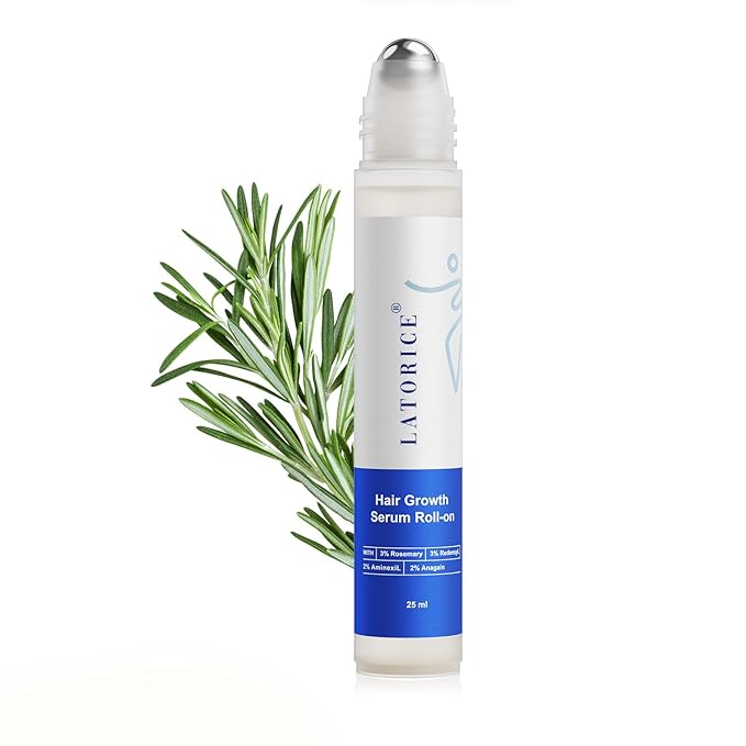 Hair Growth Serum Roll-On: 3% Rosemary, 3% Redensyl, 2% Anagain Prevent Hair Loss and Enhances Hair Thickness for Men & Women (1.5 Fl Oz (Pack of 1))