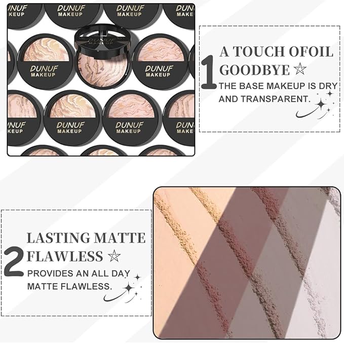 Baked Natural Correcting Pwoder Foundation Makeup, Highlighter Hybrid - Natural Finish, Waterproof Long Lasting, Demi-Matte Natural Finish, Talc-Free, Vegan, 06#