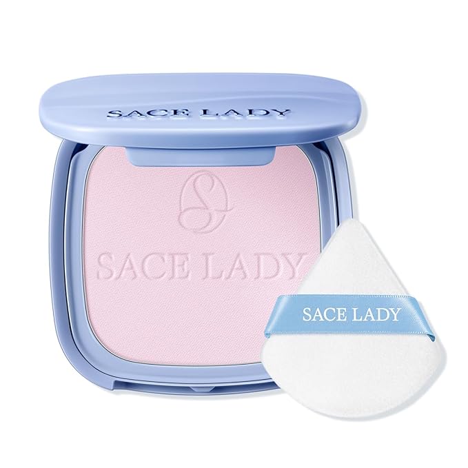 SACE LADY Face Powder Waterproof Setting Makeup, Talc-Free Oil Control Pressed Powder Compact for Women, Blurring Pores Matte Long Lasting Up to 24 Hours, Cruelty-Free (#05 Pink, 0.35Oz)
