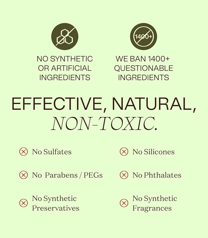 Ingreendients Natural Shampoo With Organic Ingredients - Sulfate Free, Color Safe, Non Toxic With Tea Tree Oil & Apple Cider Vinegar, Vegan, Gluten Free, pH Balanced