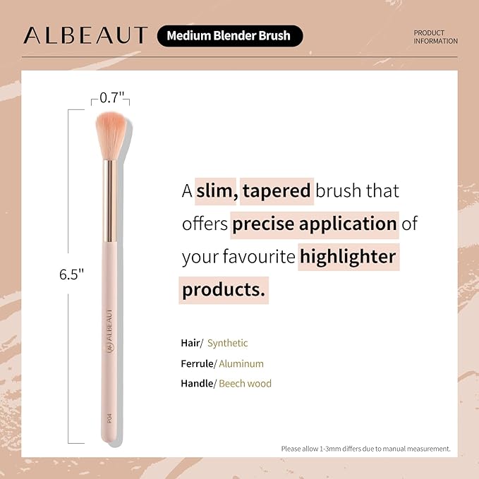 Face Brush for Blush, Bronzer, and Contour Highlighter Makeup Brush Set for Flawless Face Makeup Application - Vegan & Cruelty-Free (Face Brush + Blender)