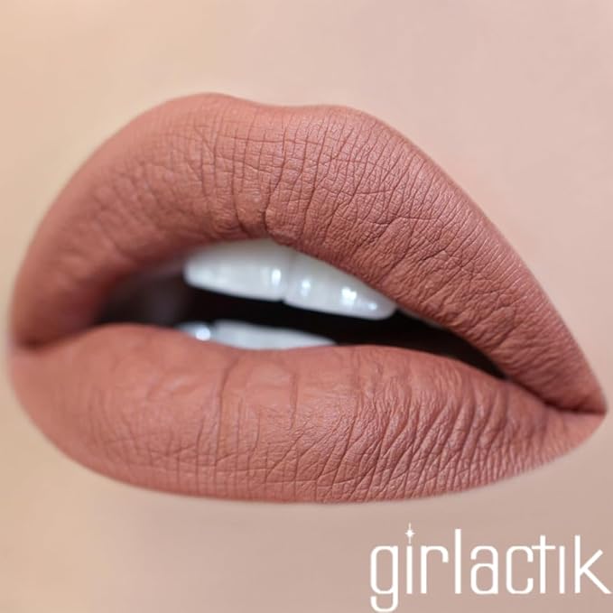 Girlactik Long Lasting Matte Lip Paint Liquid Lipstick in Allure- Long wearing, Smooth Application, Pigmented, Non-Crack Formula, Lightweight, 7.5 ml / .25 oz, (Honey)