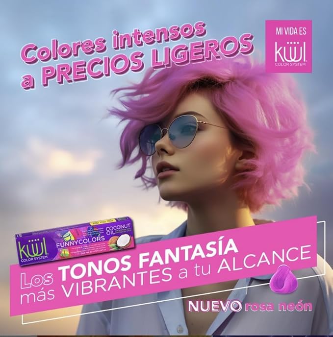Küül's FUNNY COLORS - Tintes de Fantasia ((ROSA NEON), 3.04 oz)