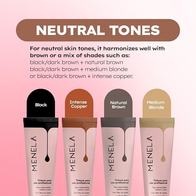 Menela Eyebrow Tint Kit – Professional Brow Color with Jojoba Oil – Includes Oxidizing Cream, Dual-Ended Brush & Mixing Glass – Vegan, Ammonia-Free, Sensitive Skin Safe – 20 ml (Brown)