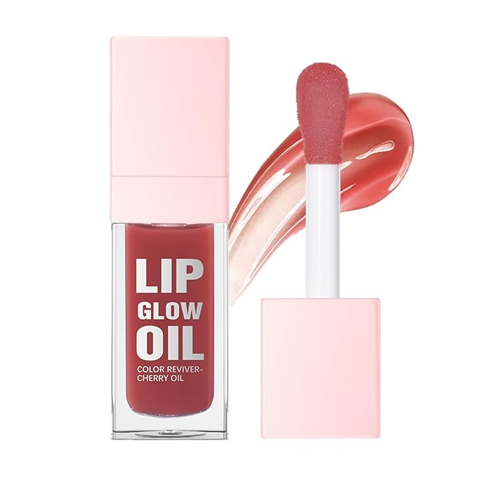 CHIFURE Hydrating Lip Oil, Plumping Lip Gloss, Moisturizing Lip Balm, Transparent Lip Oil, Non-Sticky Long Lasting Lip Gloss, Tinted Lip Balm for Lip Care,0.28 OZ (#012-Rosewood, 0.28 OZ)