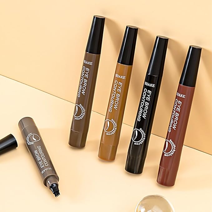Eyebrow Ink Pencil by Brow Stylist -Micro 4 Point Brow Pen Lift & Snatch Eyebrow Pen Kits,Long-Lasting Waterproof Natural Eyebrow Hair (B-1Pc 04# Gray)