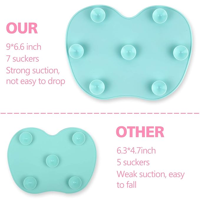 Silicon Makeup Brush Cleaning Mat Makeup Brush Cleaner Pad Cosmetic Brush Cleaning Mat Portable Washing Tool Scrubber with Suction Cup (green)