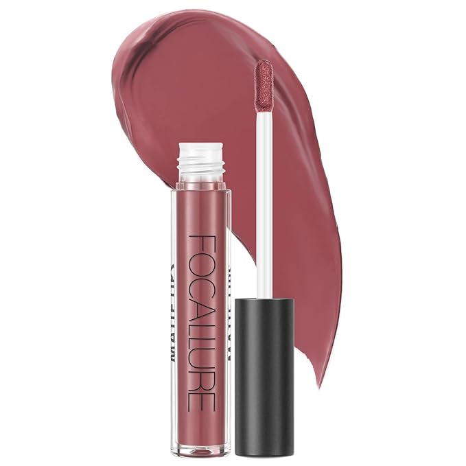 FOCALLURE Ultra Matte Liquid Lipstick,Longwear Rich Lip Colors,Easy to Create a Sexy Lips with High-grade Formula,Long Lasting Waterproof Lipstick Make Up,DEEP CHESTNUT