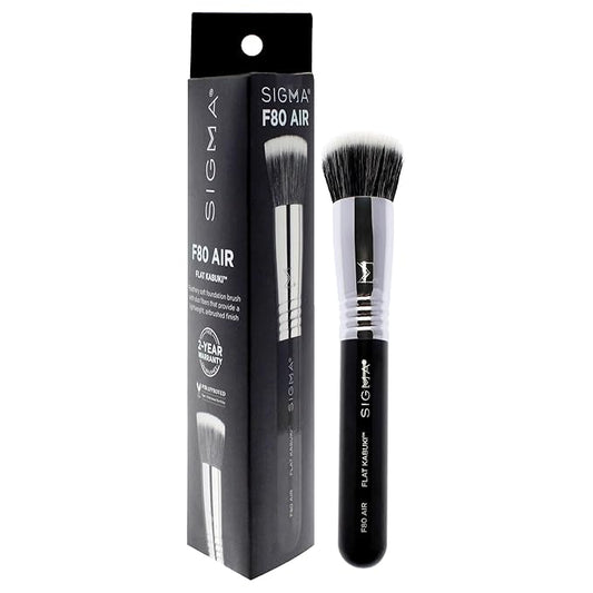 Sigma Beauty F82 Round Kabuki Brush – Kabuki Foundation Brush for Buffing Mineral Powder, Kabuki Makeup Brush for Blended, Natural Looking Finish (1 Brush)