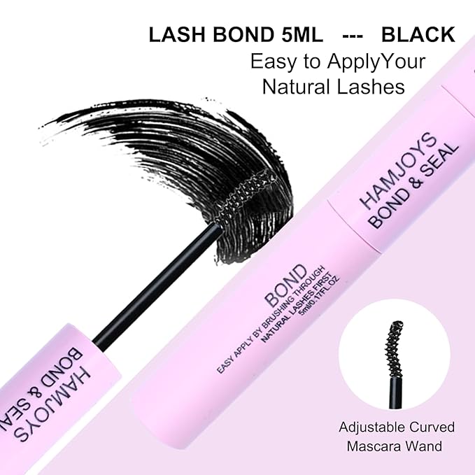 Lash Bond and Seal Waterproof 3-IN-1 Lash Remover for Lash Extensions Lash Glue for Eyelash Clusters DIY Eyelash Extension Remover Lash Cluster Glue Kit Eyelash Remover 15ml (Black)