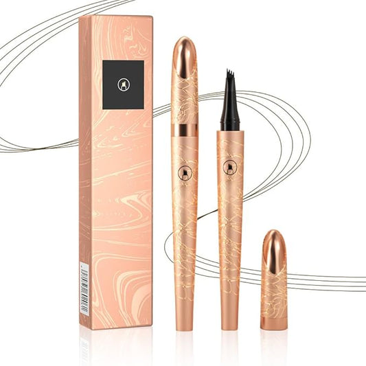 Microblading Eyebrow Pen, 2026 New Waterproof Eyebrow Pencil, Eye Brow Pen with 4 Tip, Long-lasting Natural Eyebrow Makeup Fine Stroke Magic Eyebrow Pencil Stay on All Day (Dark Brown)