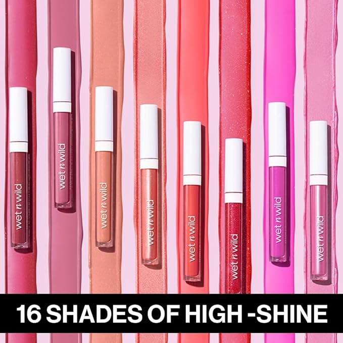 wet n wild MegaSlicks Lip Gloss, Ultra-Glossy, Vitamin-E Enriched, Ultra-Gloss High Shine Moisturizing, Cruelty-Free & Vegan - Crystal Clear