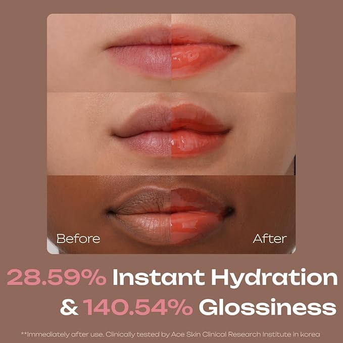 PDRN Tinted Lip Serum – High Gloss Ultra Hydrating Natural Glow, Non-Sticky Volumizing Color Glaze with Long-Lasting Shine, Nourishing Moisturizing Repair for Chapped Lips (0.34 oz)