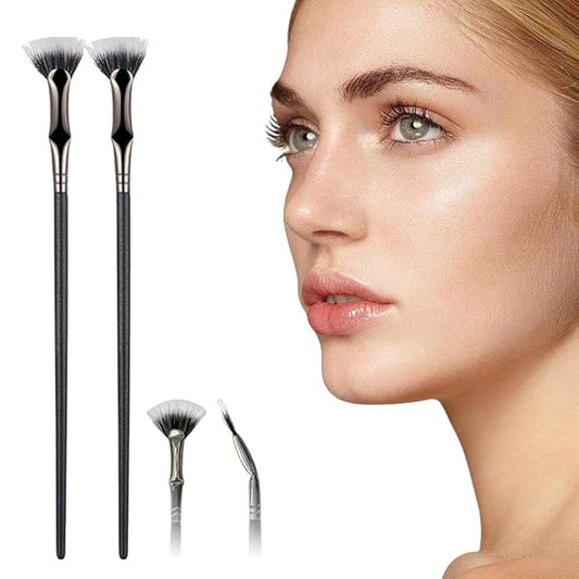 Folding Angle Scalloped Lash Brush, 2024 Upgraded Mascara Fan Brush, Eyelash Comb Separator Makeup Tool, Multifunctional Eyelash Comb Separation Tool, Eyelash Fan Brushs Stick Makeup Tool (2pcs)