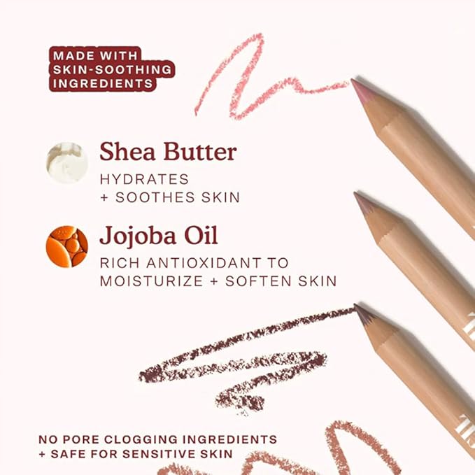 Beauty Glazed 6pcs Nude Brown Lip Liner Makeup Set - Waterproof & Smudge-Proof Matte Pencil, Long-Lasting & Durable, Smooth & Easy Glide, Non-Smudge, Contouring, Filling & Layering (NUDE-BROWN Set)