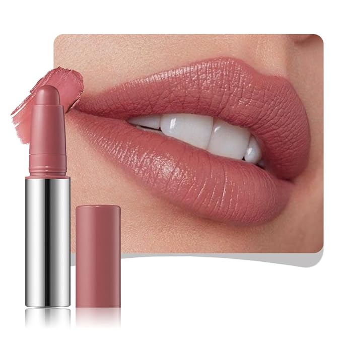 Indian Red Matte Lipstick Crayon - High Pigment Creamy Formula, Waterproof Long Lasting, Smooth Glide Application, Non-Sticklipstick, Ultra Thin Lightweight,Velvet Matte Lip Feel for Women 01#