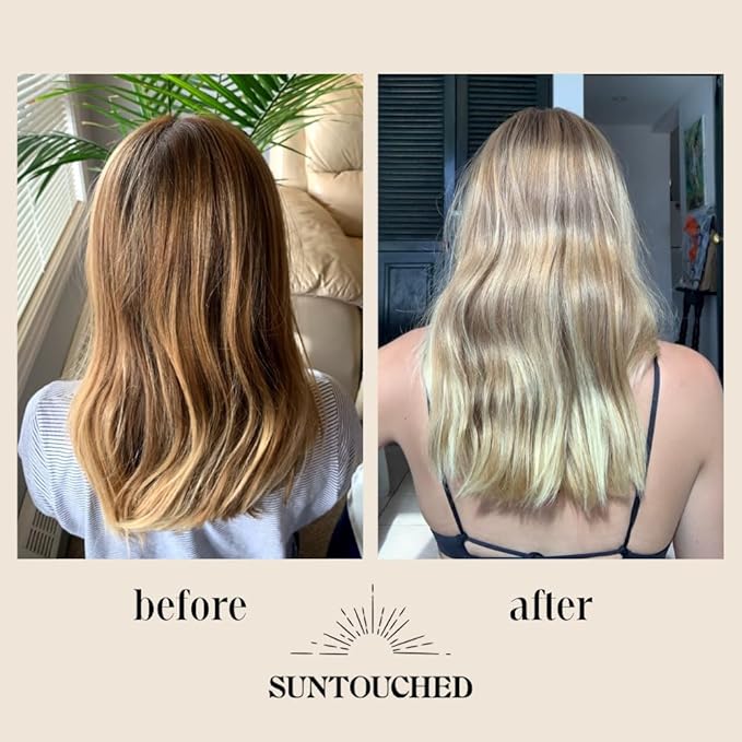 Suntouched Beach Blonde Hair Lightener - Citrus & Chamomile Highlighting Spray for Vegan Highlights, Cruelty, Paraben, Ammonia & Bleach-Free, 3.38 FL Oz