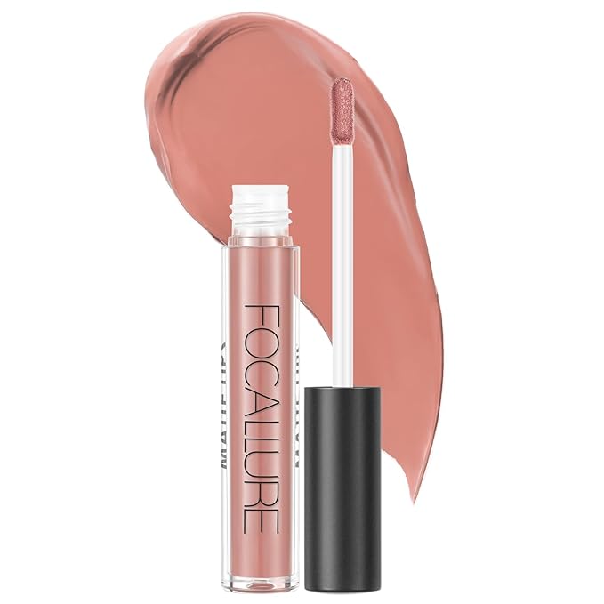 FOCALLURE Ultra Matte Liquid Lipstick,Longwear Rich Lip Colors,Easy to Create a Sexy Lips with High-grade Formula,Long Lasting Waterproof Lipstick Make Up,#50