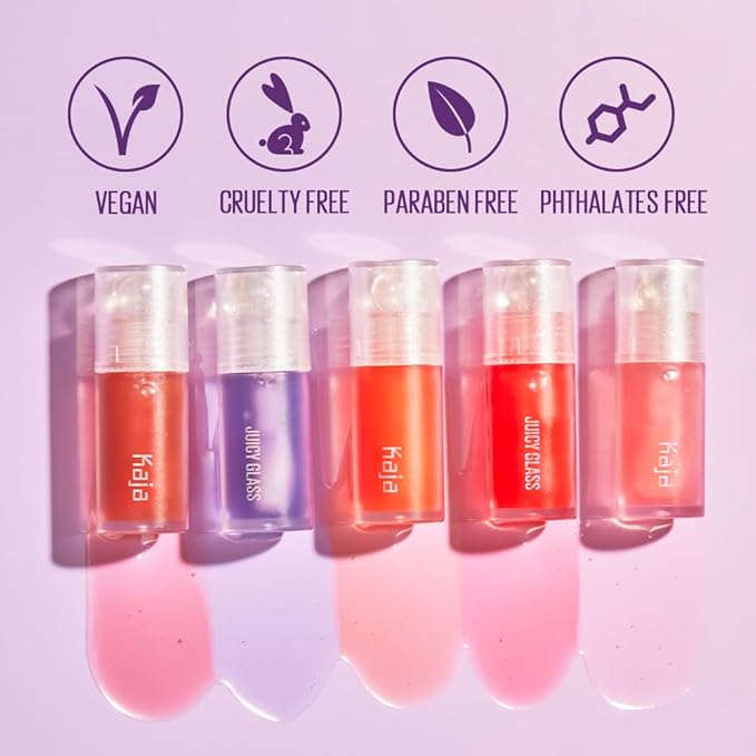 Kaja Juicy Glass Lip Plumping Oil | 02 Raspberry Refresher | Hydrating, Feel Plumped and Lightweight with Vitamin Tree Fruit Oil, Vegan, Cruelty-Free, Clear Tint Stain Shine Gloss Plumper