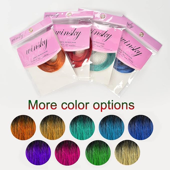 Winsky Blue Ombre Clip in Colored Hair Extensions 100% Real Human Hair - Hairpiece for Women Clip on 5 Pieces/set (18 Inch,1B-Blue)
